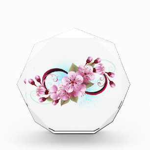 Infinity with Sakura Blossom Flowers Photo Block