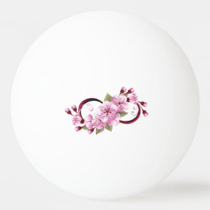 Infinity with Sakura Blossom Flowers Ping Pong Ball