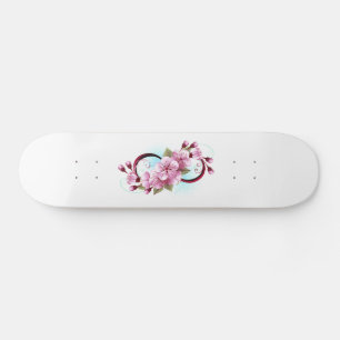 Infinity with Sakura Blossom Flowers Skateboard