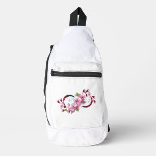 Infinity with Sakura Blossom Flowers Sling Bag
