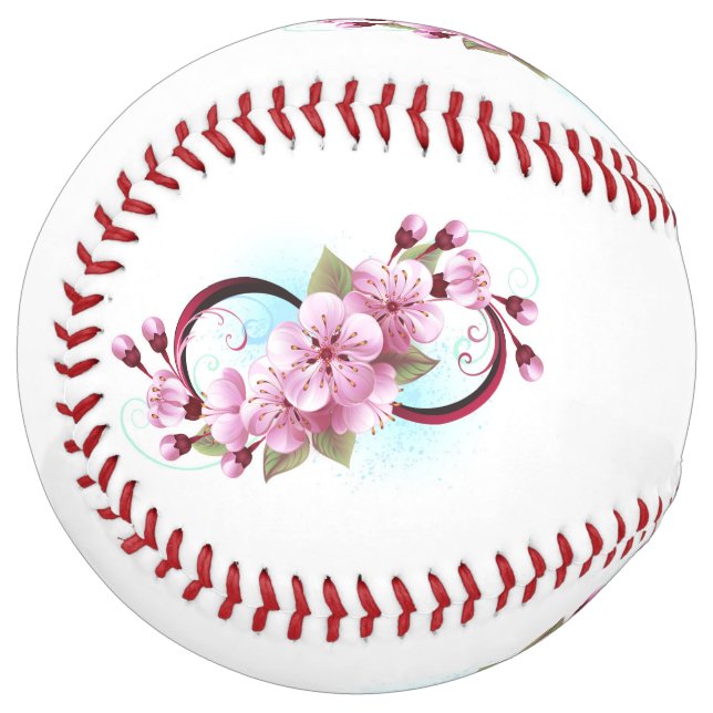 Infinity with Sakura Blossom Flowers Softball (Front Left)