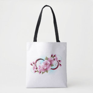 Infinity with Sakura Blossom Flowers Tote Bag