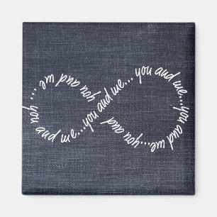 Infinity You and Me Denim Jeans Square Magnet
