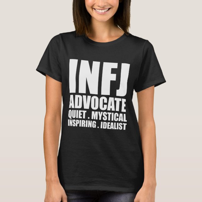 INFJ Advocate Introvert T Shirt Black (Front)