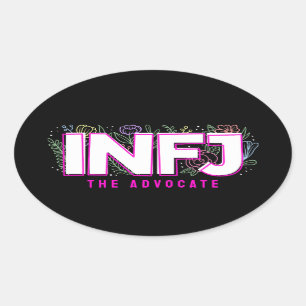 INFJ Introvert MBTI Personality Type Floral Oval Sticker