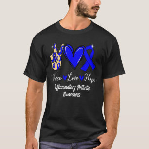 Inflammatory Arthritis Awareness Peace Love Hope B T-Shirt