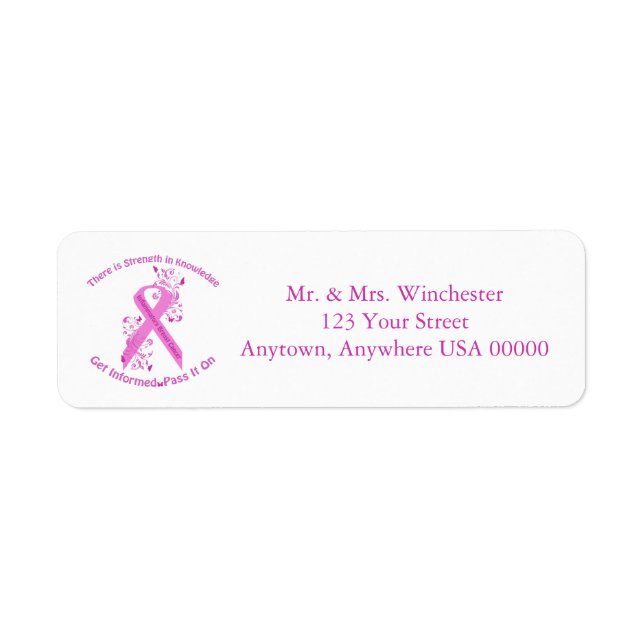 Inflammatory Breast Cancer Awareness Return Address Label (Front)