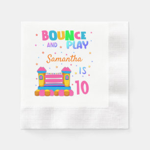 Inflatable Bounce House Jump Birthday Party Girl Napkin