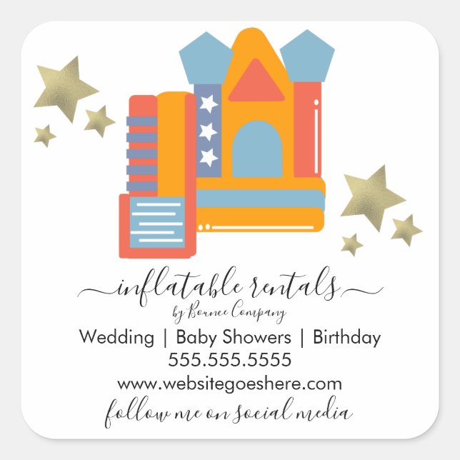 Inflatable Business Bounce House Slides  Square Sticker (Front)