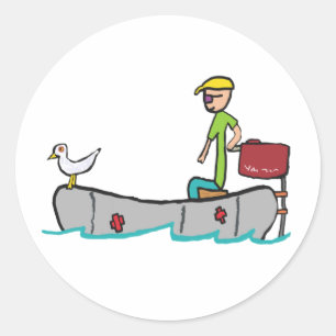 Inflatable Rubber Dinghy Classic Round Sticker