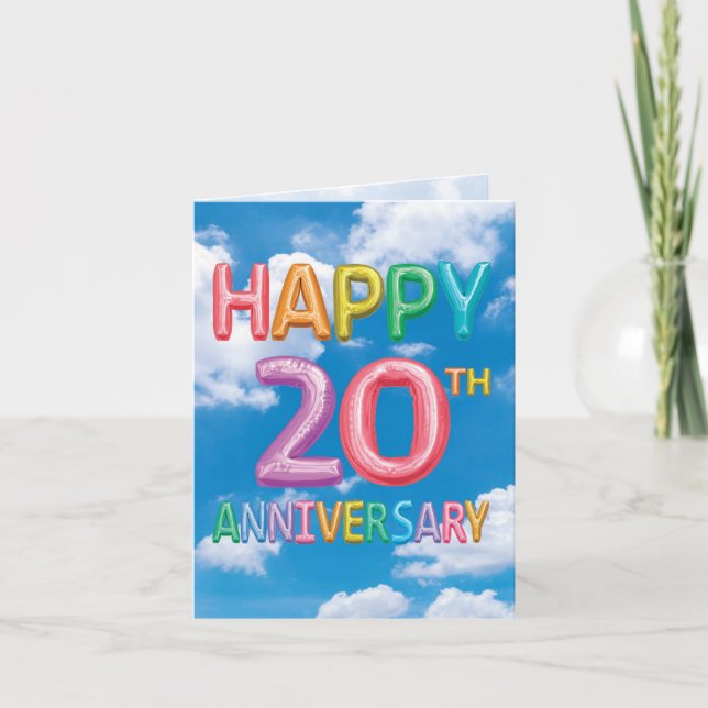 Inflated Messages Milestones 20 - Anniversary Card (Front)