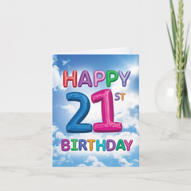 Inflated Messages Milestones 21 - Birthday Card (Front)