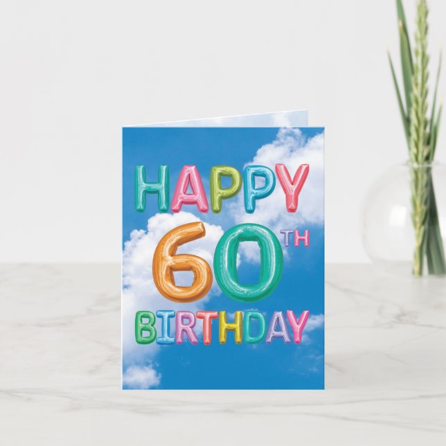 Inflated Messages Milestones 60 - Birthday Card (Front)