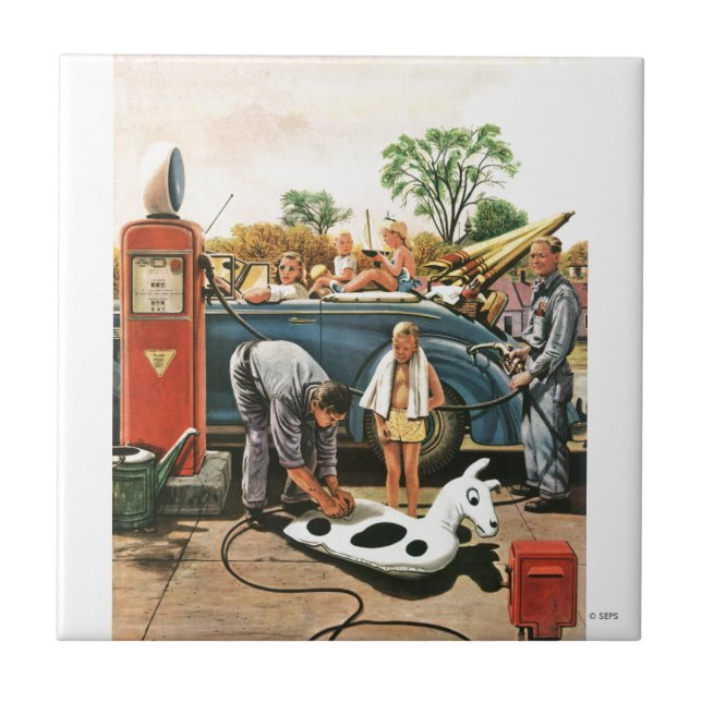 Inflating Beach Toy Ceramic Tile (Front)