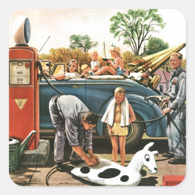 Inflating Beach Toy Square Sticker (Front)