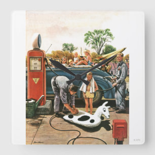 Inflating Beach Toy Square Wall Clock