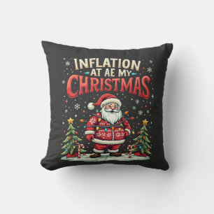 Inflation Ate My Christmas Funny Santa Economy Cushion