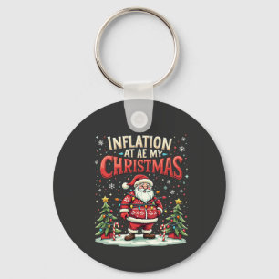 Inflation Ate My Christmas Funny Santa Economy Key Ring
