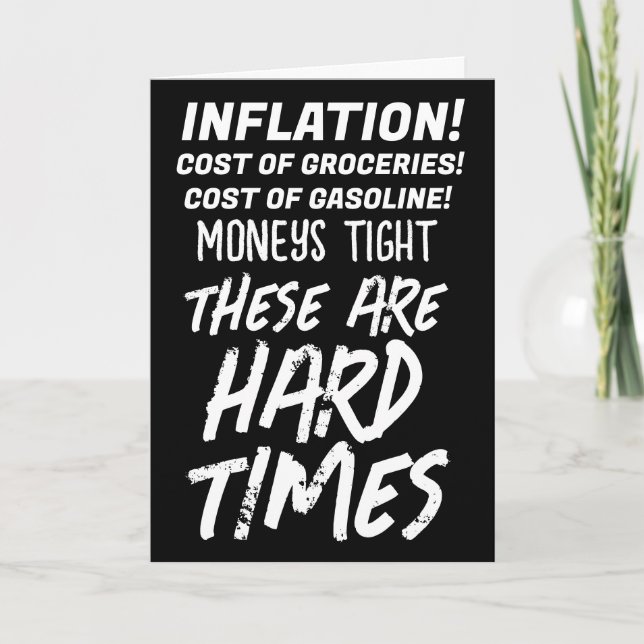 INFLATION FUNNY JOKE BIRTHDAY GREETING CARD (Front)