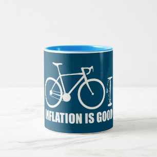 Inflation Is Good Bicycle Two-Tone Coffee Mug