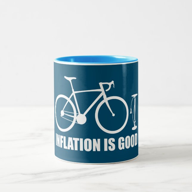 Inflation Is Good Bicycle Two-Tone Coffee Mug (Center)