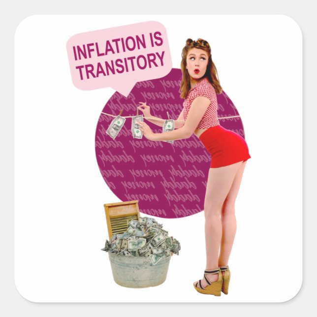 Inflation is transitory square sticker (Front)