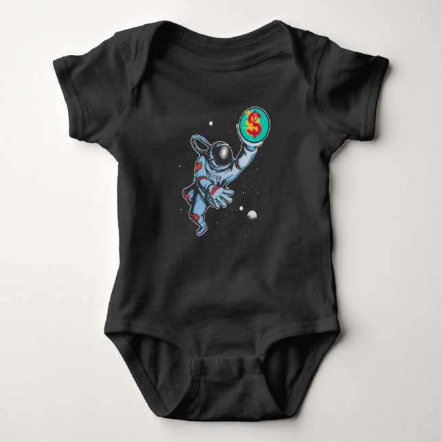 Inflation to the moon astronaut baby bodysuit (Front)