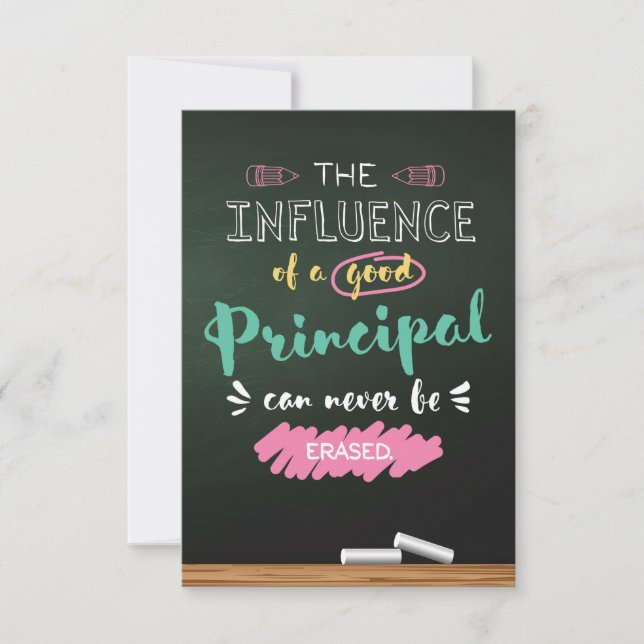 Influence of a Good Principal Thank You Card (Front)