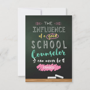 Influence of a Good School Counsellor Thank You Card