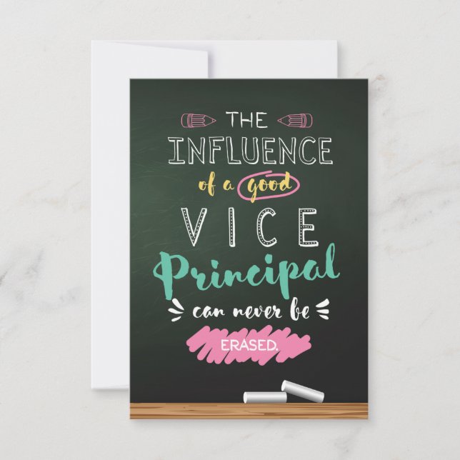Influence of a Good Vice Principal Thank You Card (Front)