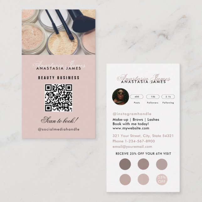 Influencer Aesthetician Social Media Loyalty Card (Front/Back)