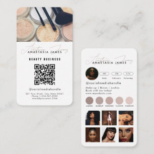 Influencer Aesthetician Social Media QR Code White Business Card