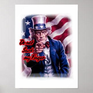 Influencer and Patriotic Uncle Sam on a Poster
