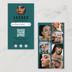 Influencer Beauty Makeup Artist Hair Photos Green Business Card