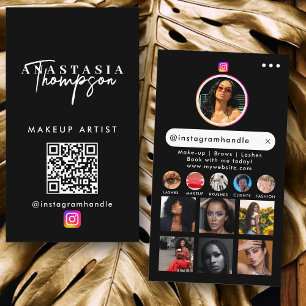 Influencer Beauty Nail Tech Social Media QR Code Business Card