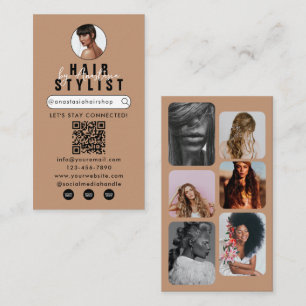 Influencer Beauty Salon Hair Makeup Photos Business Card
