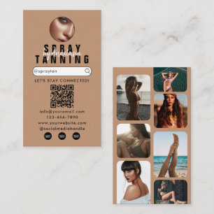 Influencer Beauty Spray Tanning Salon Tan Photos Business Card