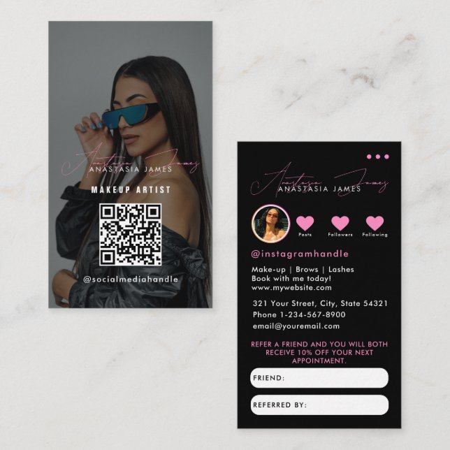 Influencer Business Grid Refer A Friend Referral  Card (Front/Back)