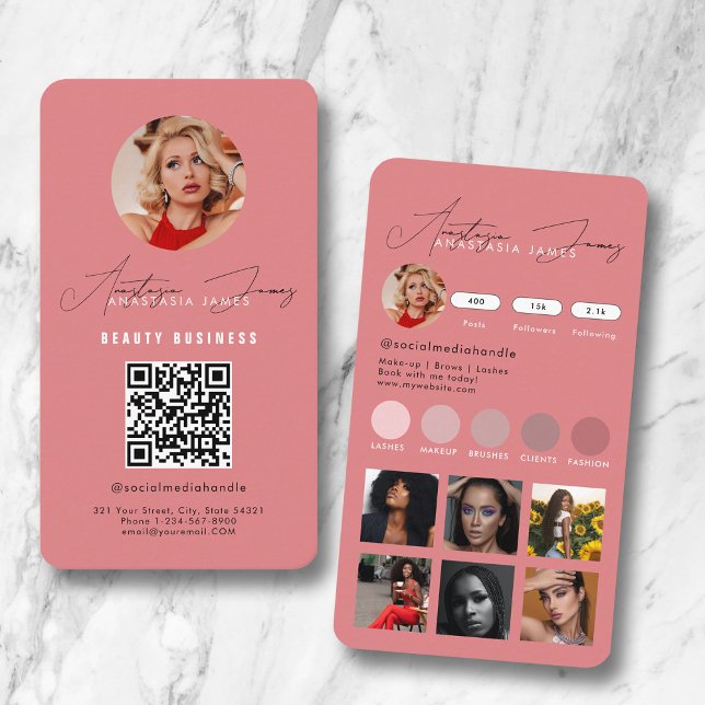 Influencer Feed Grid Social Media QR Code Business Business Card (Influencer Feed Grid Social Media QR Code Business Business Card)