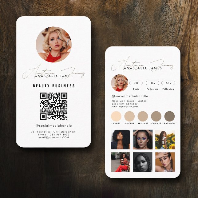 Influencer Feed Grid Social Media QR Code Business Card (Influencer Feed Grid Social Media QR Code Business Business Card)