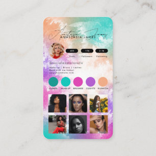 Influencer Feed Grid Social Media Tie Dye Business Card