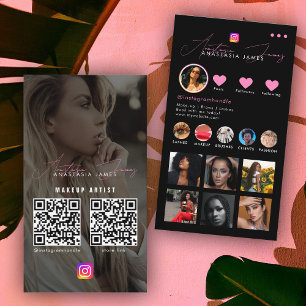 Influencer Photo Feed Grid Social Media 2 QR Code Business Card