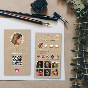 Influencer Photo Feed Grid Social Media Kraft Business Card