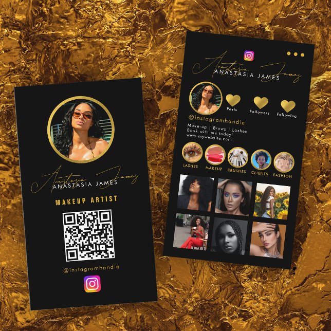 Influencer Photo Feed Grid Social Media QR Code  Business Card (Influencer Photo Feed Grid Social Media QR Code Business Card)