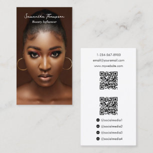 Influencer Photo Social Media Marketing 2 QR Codes Business Card