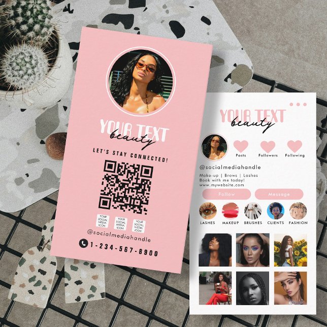 Influencer Photo Social Media QR Code Template Business Card (Influencer Photo Social Media QR Code Template Business Card)