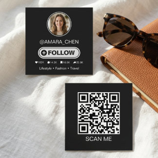 Influencer Social Media UI Square TikTok Style QR Business Card