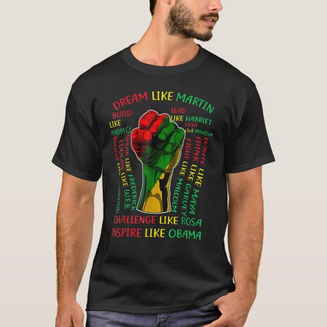 Influential Inspirational Black History Leaders Fi T-Shirt (Front)