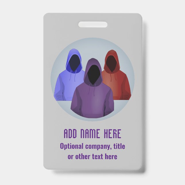 Info Security - Coloured Hoodie Ethical Hackers ID Badge (Front)