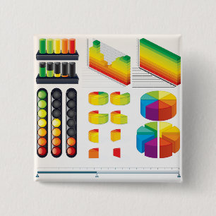 Infographic Elements and Data Visualization 15 Cm Square Badge
